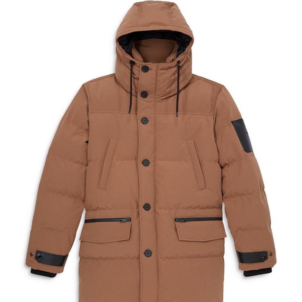 The Kooples High Neck Tobaco Quilted Parka